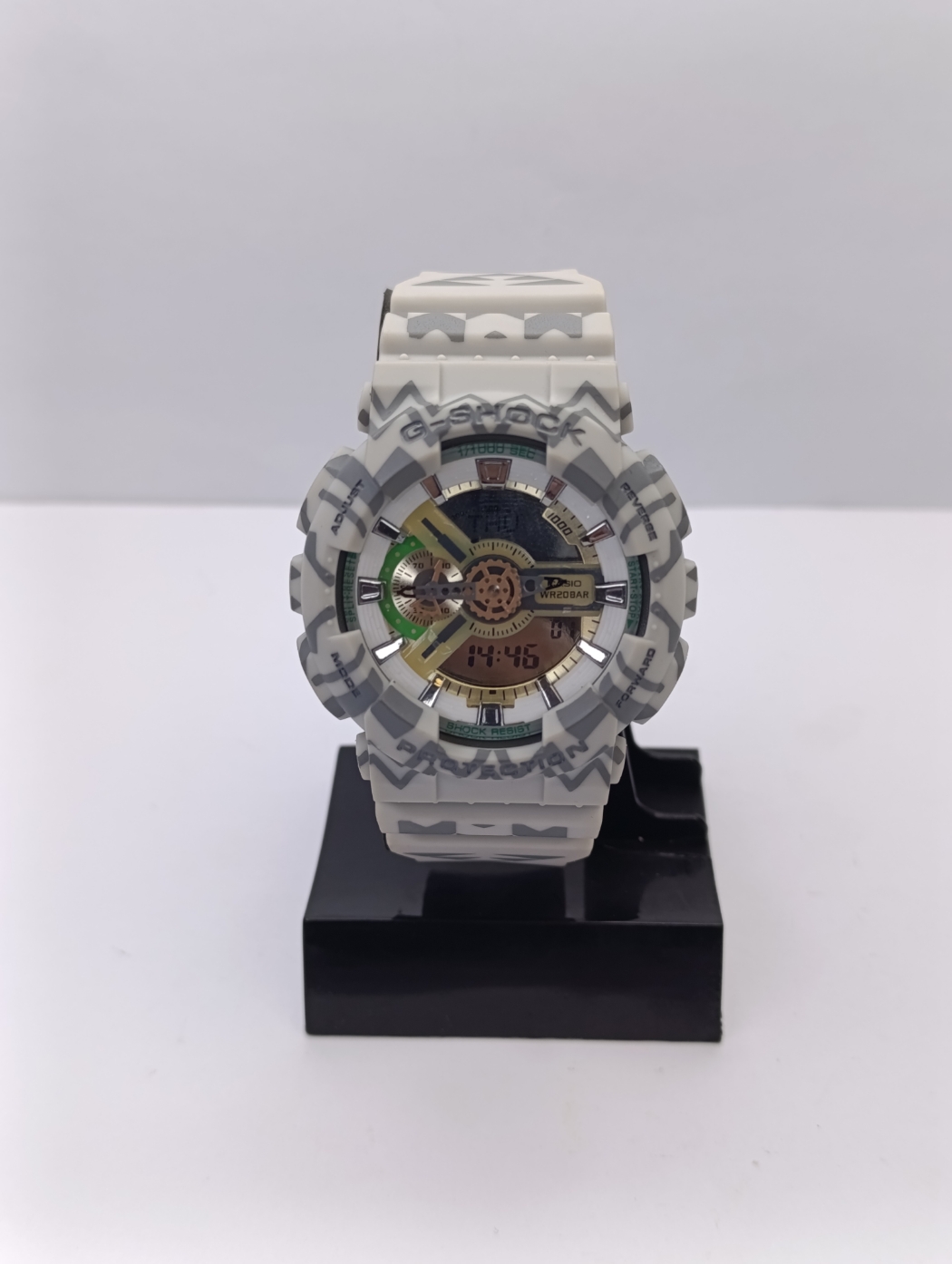 ساعت مردانه جی شاک طوسی طرح دار مدل G-SHOCK ga-110