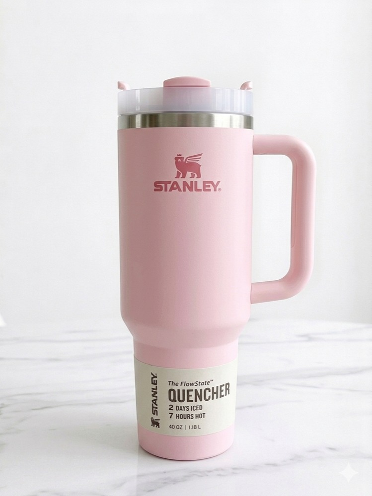 تراول ماگ استنلی اورجینال گرید A صورتی مدل Quencher Tumbler H2.0