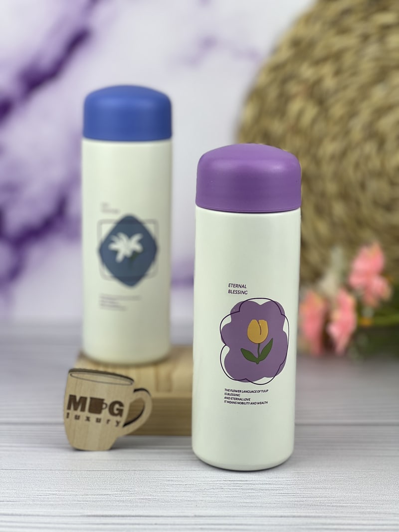 فلاسک کوچک طرح گل درب رنگی استیل 304