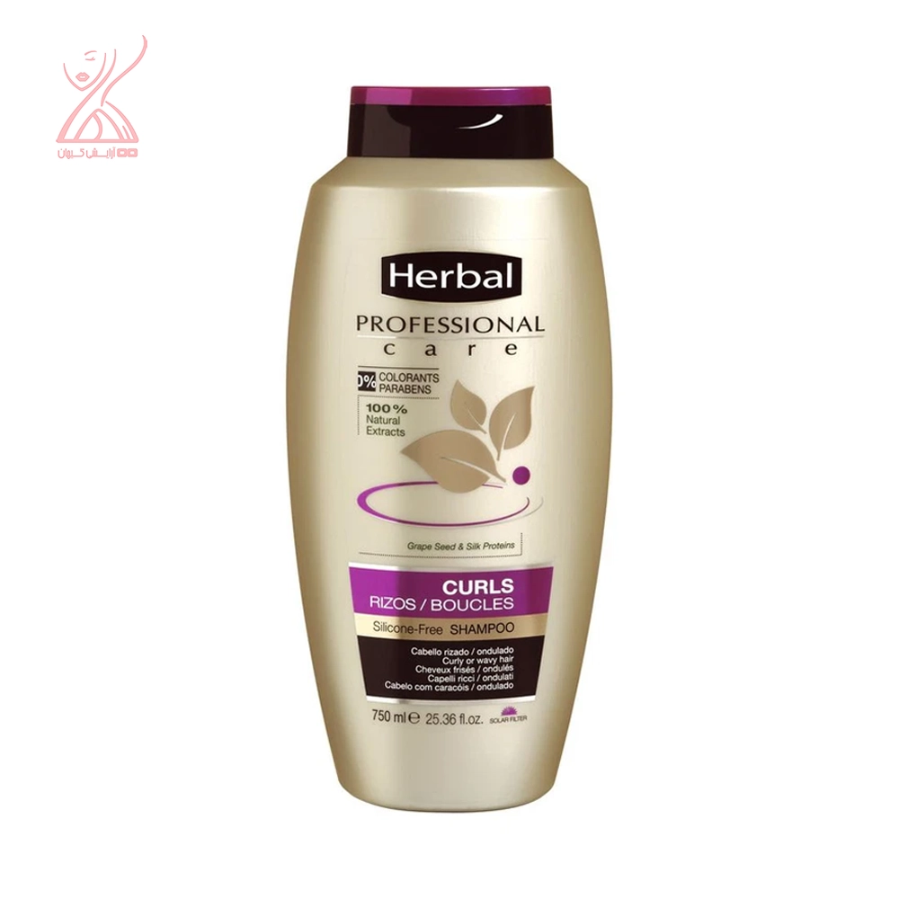 شامپو مرطوب کننده موهای فر هربال Herbal