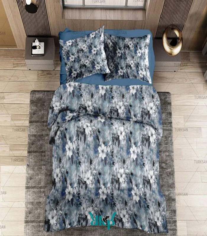 روتختی آبی گلدار دونفره کد d567