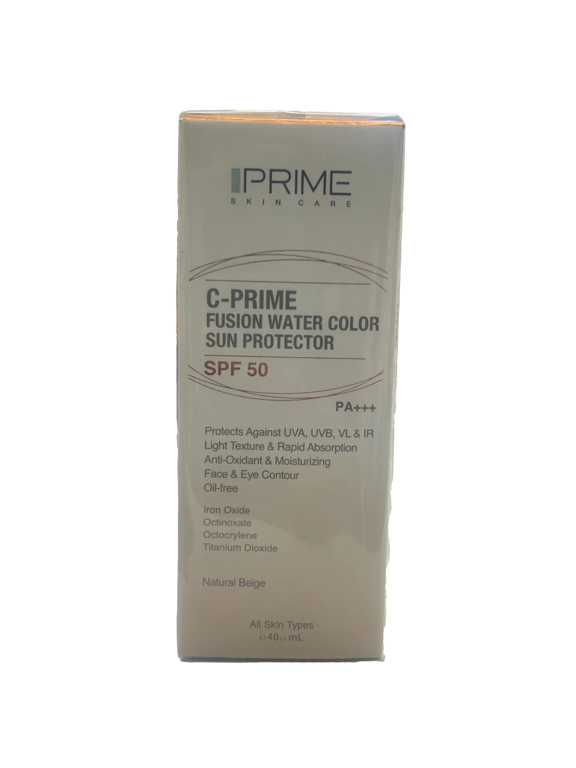 فلوئید ضد آفتاب فیوژن واتر ویتامین سی پرایم نچرال بژ SPF50 حجم 40 میلی لیتر