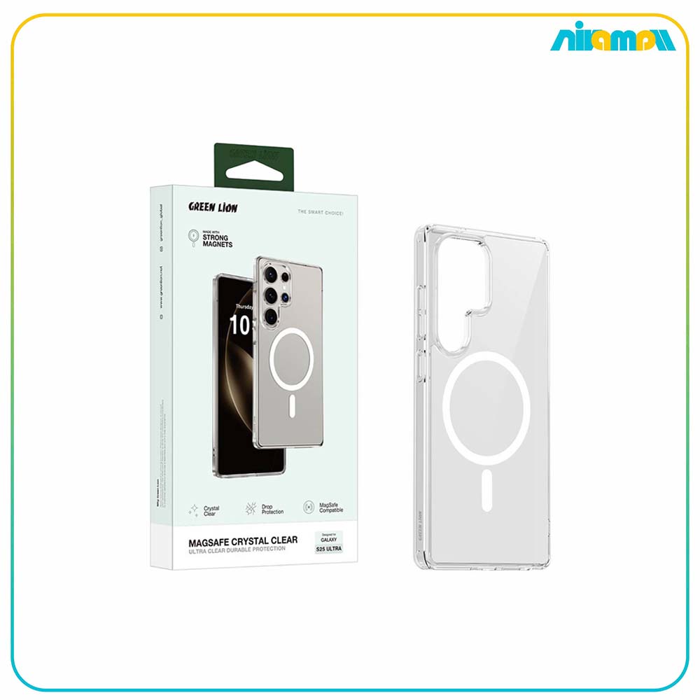 کاور شفاف گرین لاین مدل MagSafe Crystal Clear مناسب برای گوشی سامسونگ S25 Ultra
