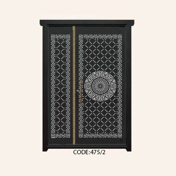 درب یک و نیم لنگه فلزی CNC طرح 475