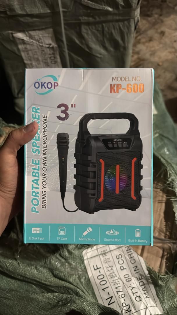 اسپیکر شارژی بلوتوثی OKOP مدل KP-600 میکروفن دار