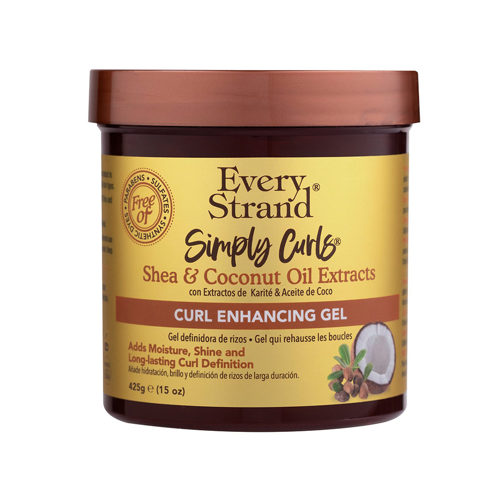 ژل تقویت کننده موی فر شی باتر و روغن نارگیل اوری استرند 425 گرم Every Strand Simply Curls Shea & Coconut Oil Extracts Curl Enhancing Gel