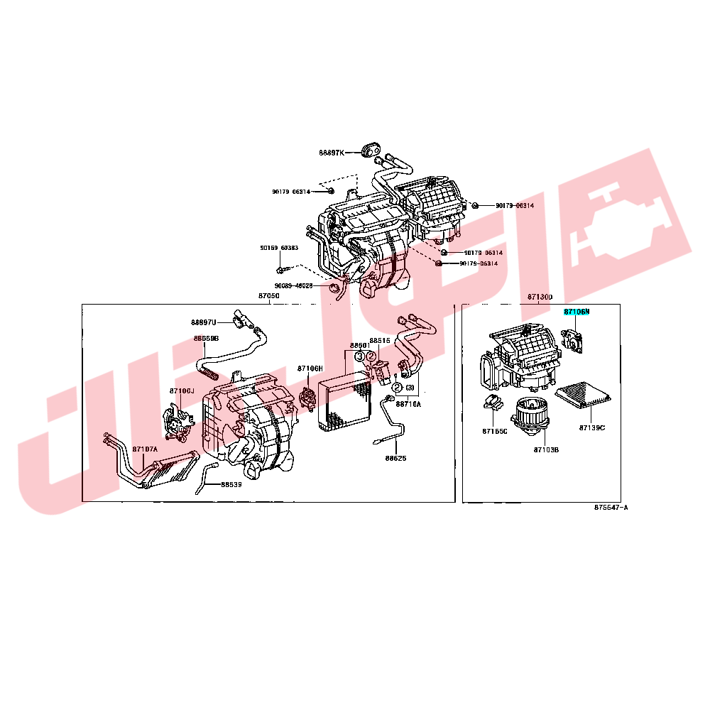 موتور دریچه کولر (SERVO) کمری گرند 6 سیلندر مدل 2006-2005
