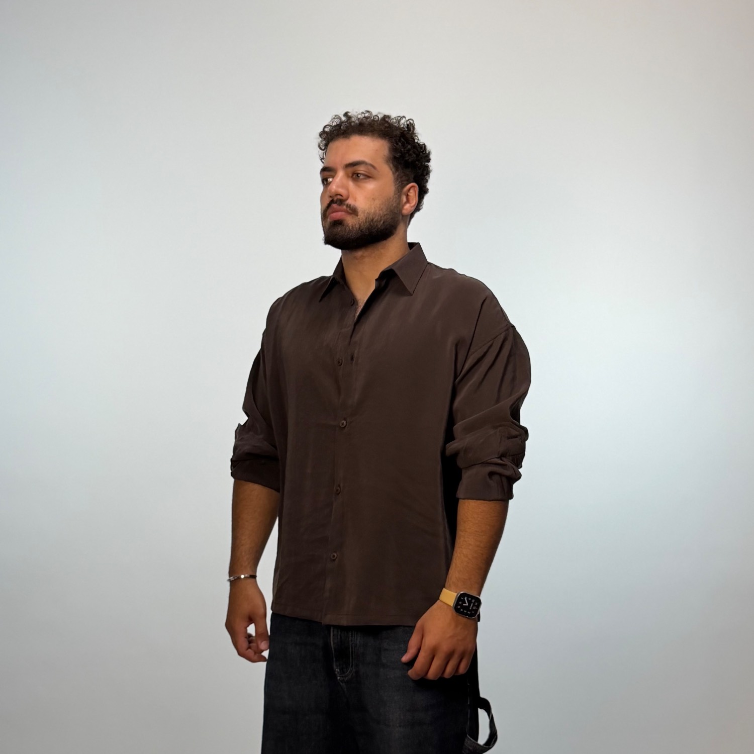 پیراهن آستین بلند سیلک مردانه