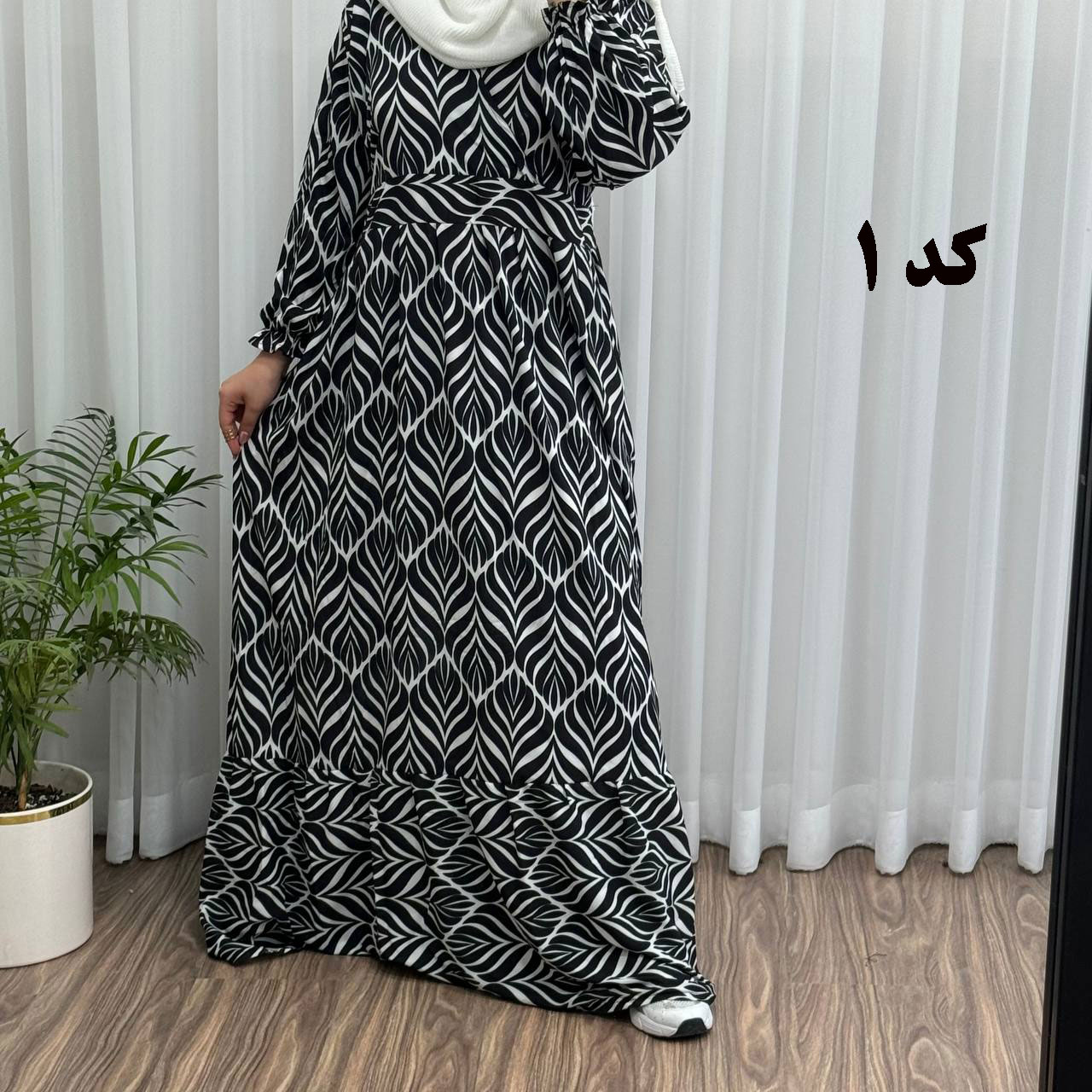 پیراهن ساحلی زنانه فلور گوزل یقه چپ و راستی