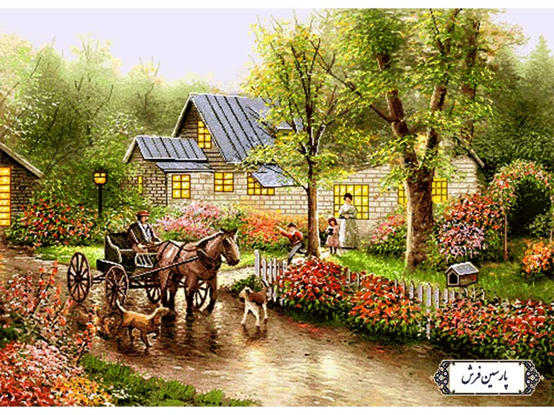 نخ و نقشه تابلو فرش طرح بدرقه پدر - کد NV796