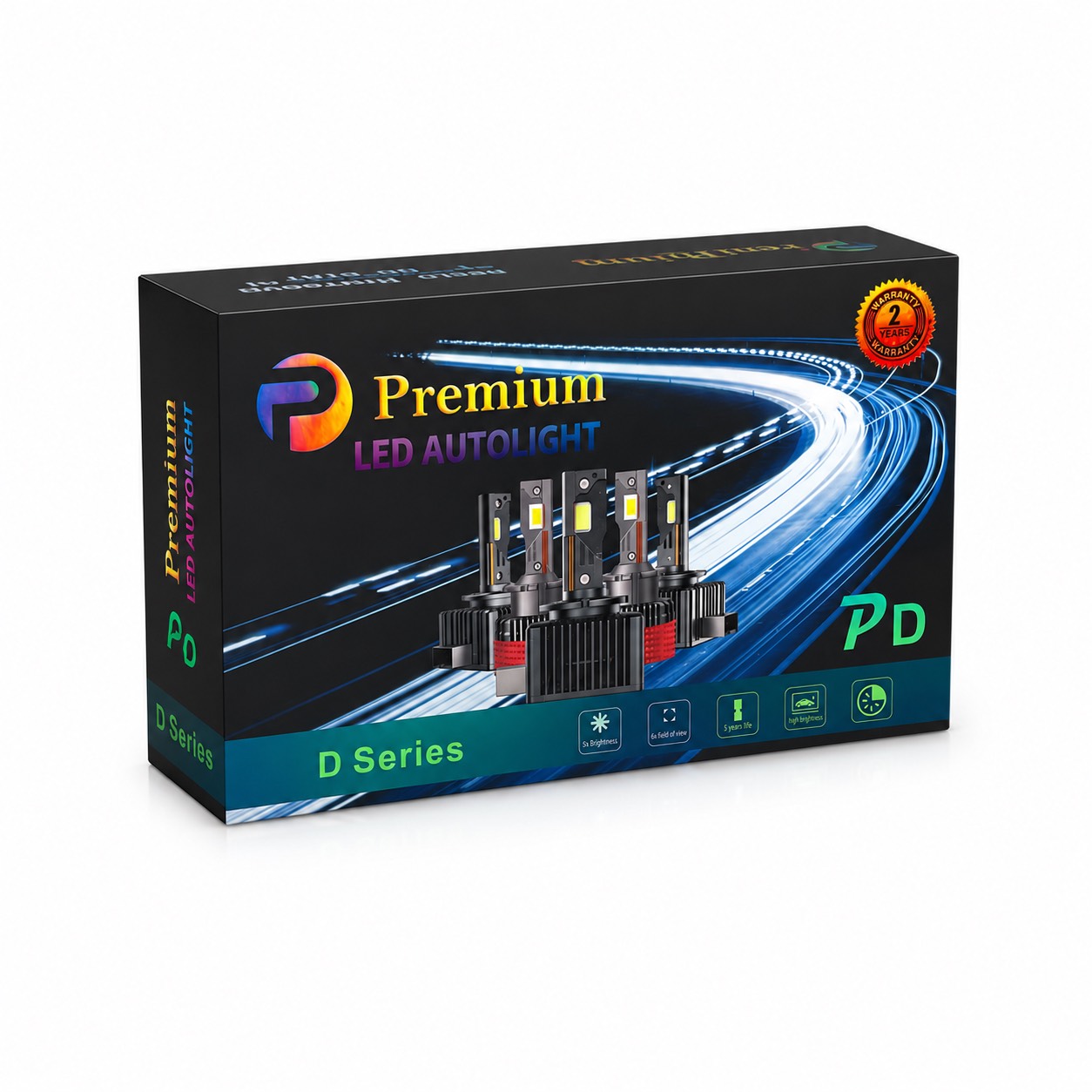 هدلایت D5S پرمیوم سری D | نور سفید 6500K | چیپ CREE GX-8 | جایگزین زنون فابریک
