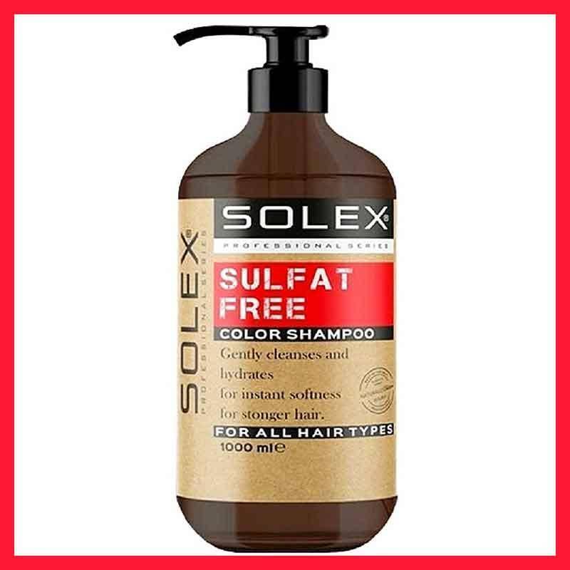 شامپو بدون سولفات Solex مناسب موهای رنگ شده حجم 1000 میل اصل