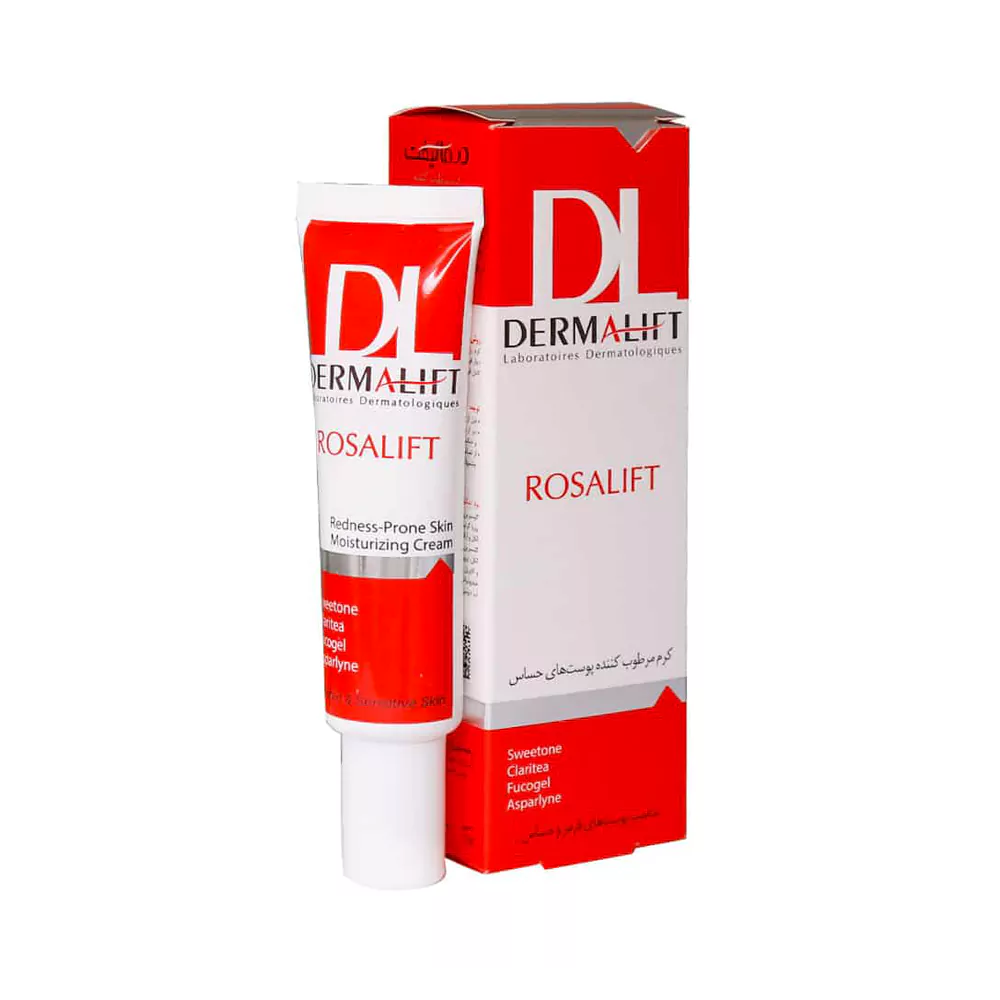 کرم مرطوب کننده پوست های حساس درمالیفت مدل Rosalift حجم 30 میلی لیتر