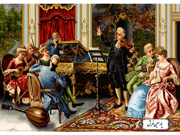 خرید نخ و نقشه تابلو فرش مجلس موسیقی  - کد NF2135
