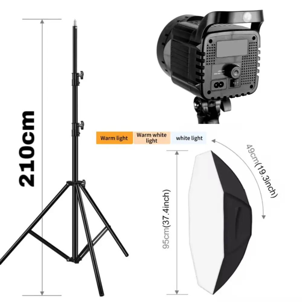 کیت پیشنهادی عکاسی و فیلمبرداری حرفه‌ای با ویدیو لایت 300 وات+اکتاباکس پرتابل