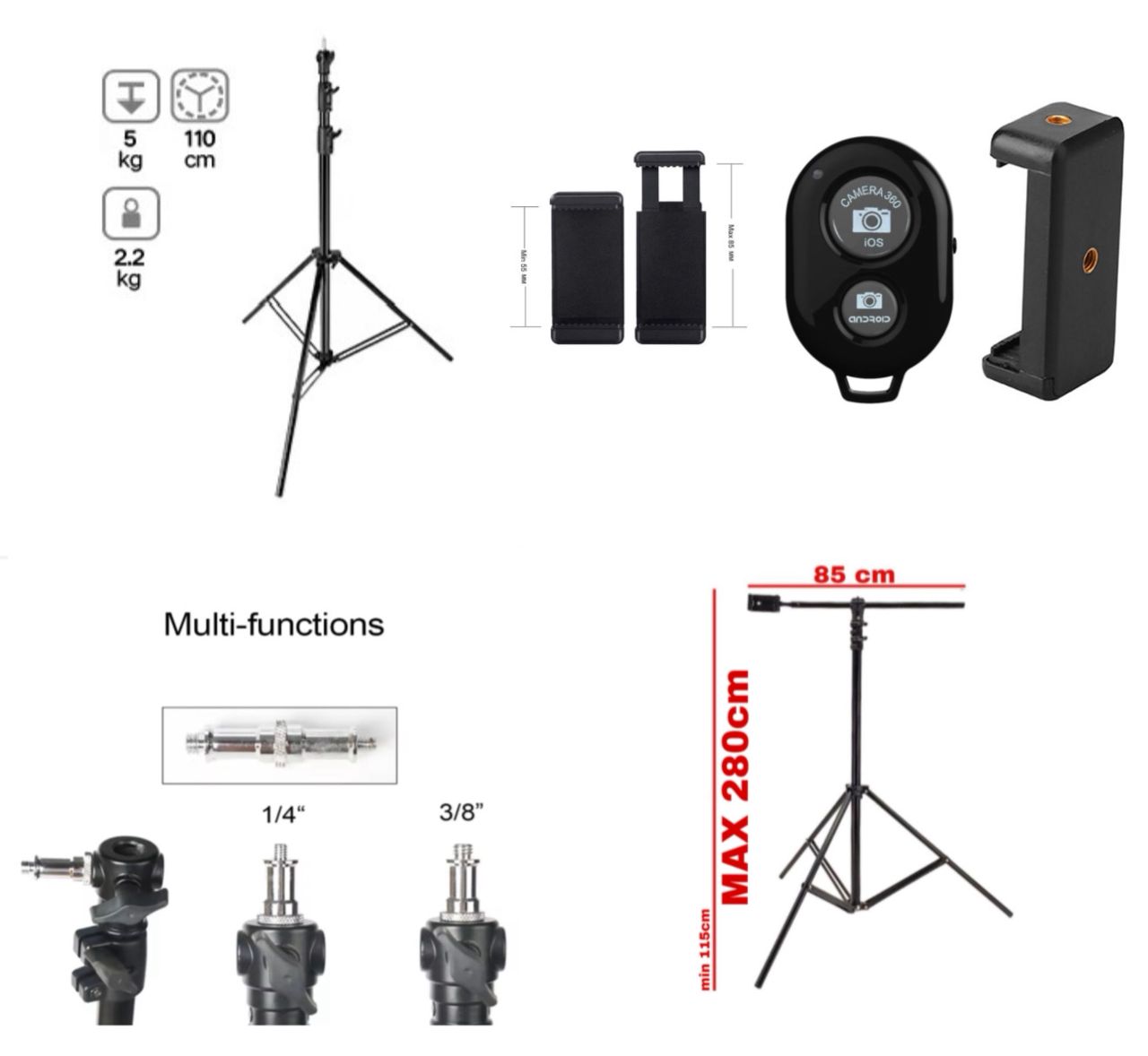 سه پایه موبایل دیاموند DIAMOND 807T plus Mobile Tripod
