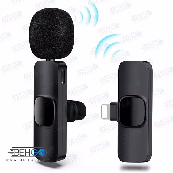میکروفن یقه ای بی سیم K9 لایتنینگ دو کاربره