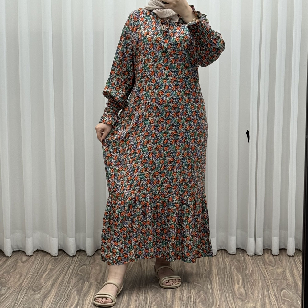 پیراهن ساحلی نخی مچ ماسوره کد P1975