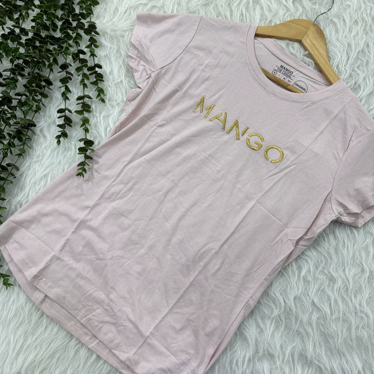 تیشرت نخ پنبه گلدوزی وارداتی Mango کد 1988