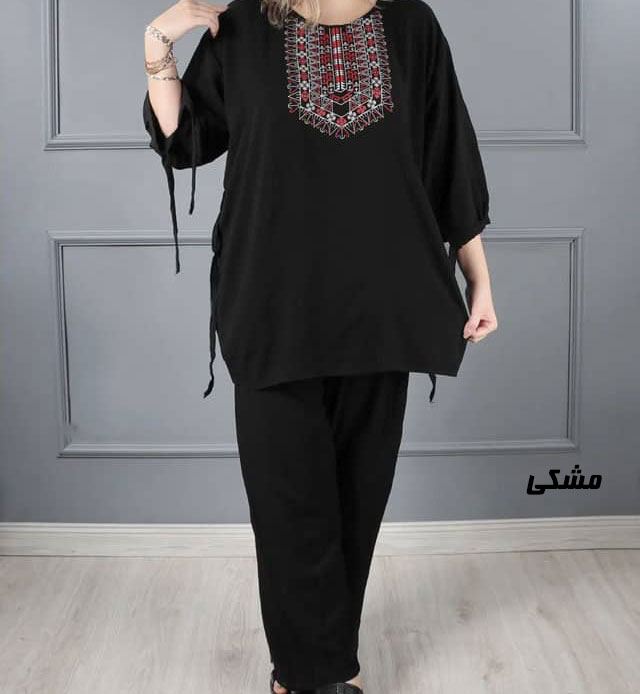 ست بلوز شلوار نخی مدل آیدا کد V2023