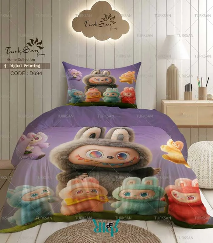 روتختی یک نفره بنفش طرح لبوبو کد d694