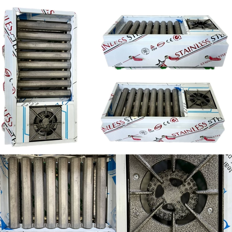 کباب پز گازی هیزم مدل 7 شعله پلوپز دار