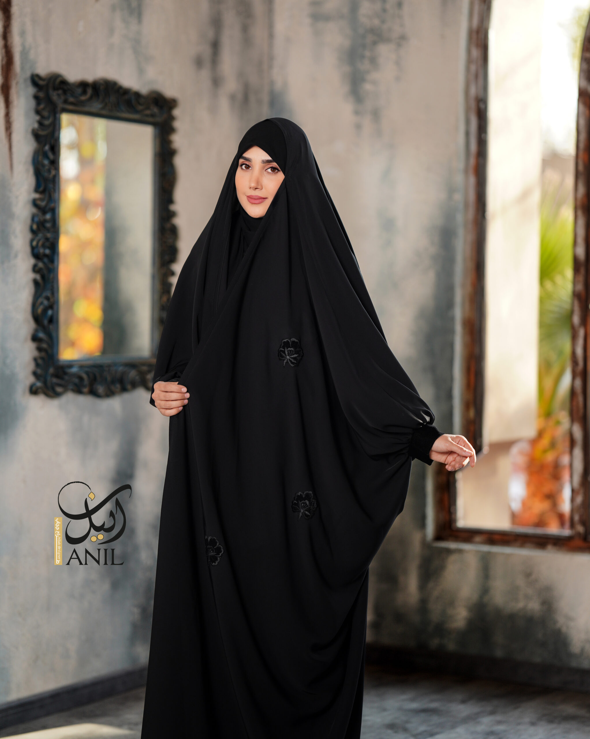 چادر عربی مدل گلدوزی گل