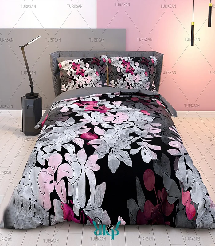 روتختی مشکی دونفره گلدار کد d363