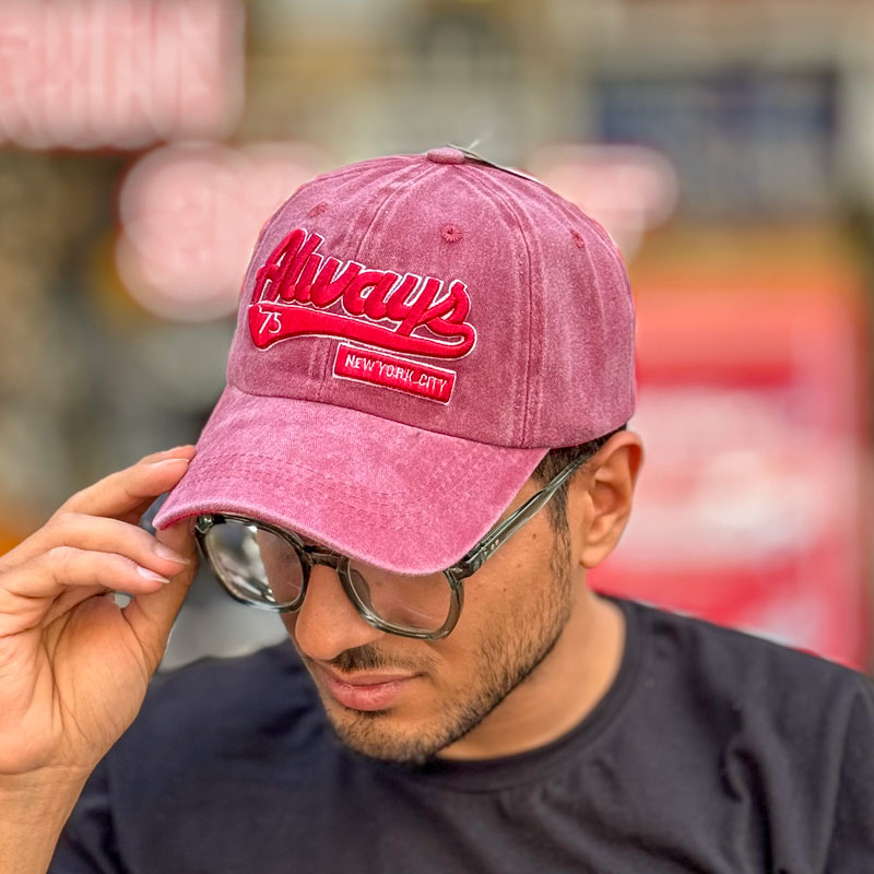کلاه کپ زرشکی طرح Always کد H121