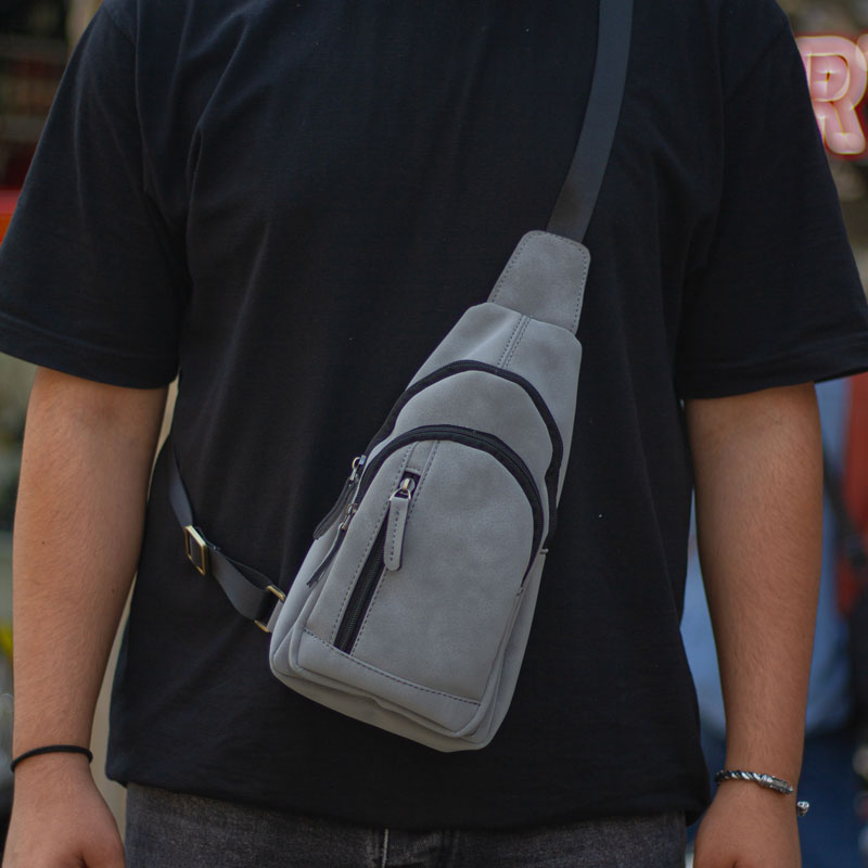 بادی بگ چرمی طوسی کد K160