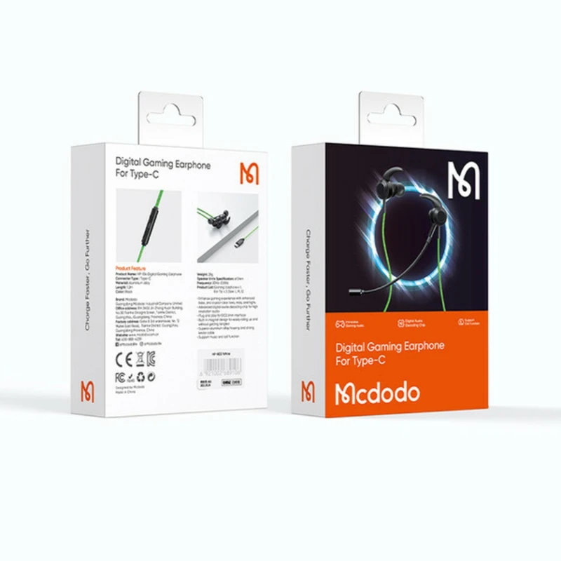 هندزفری سیمی گیمینگ تایپ‌سی مک‌دودو Mcdodo USB Type-C Gaming Earphones HP-1340