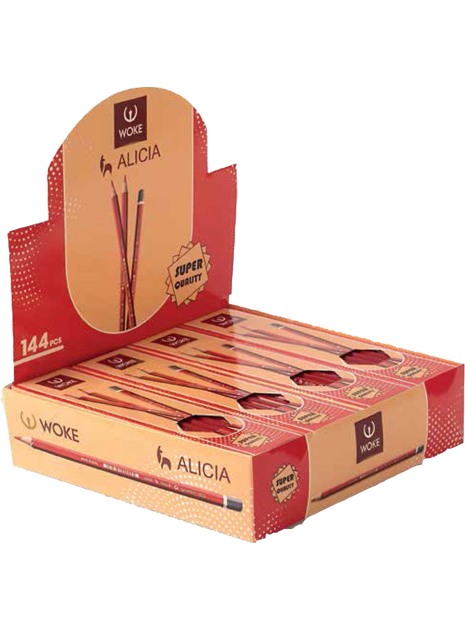 مداد قرمز شش گوش صدفی وک کد 20026 یک قراص عمده