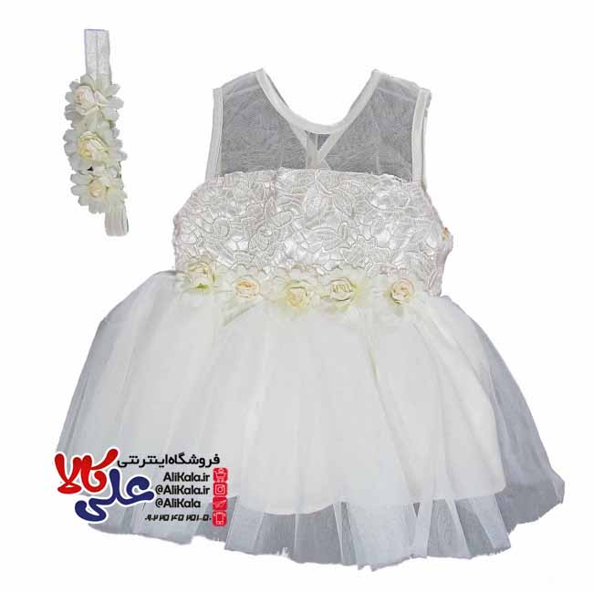 پیراهن نوزادی طرح لباس عروس کد 05
