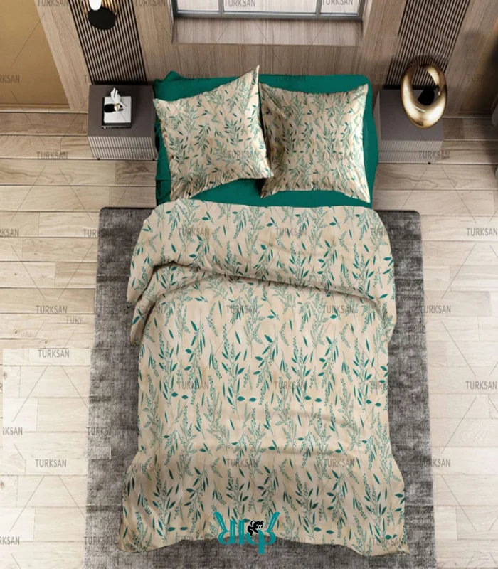 روتختی سبز گلدار دونفره کد d598