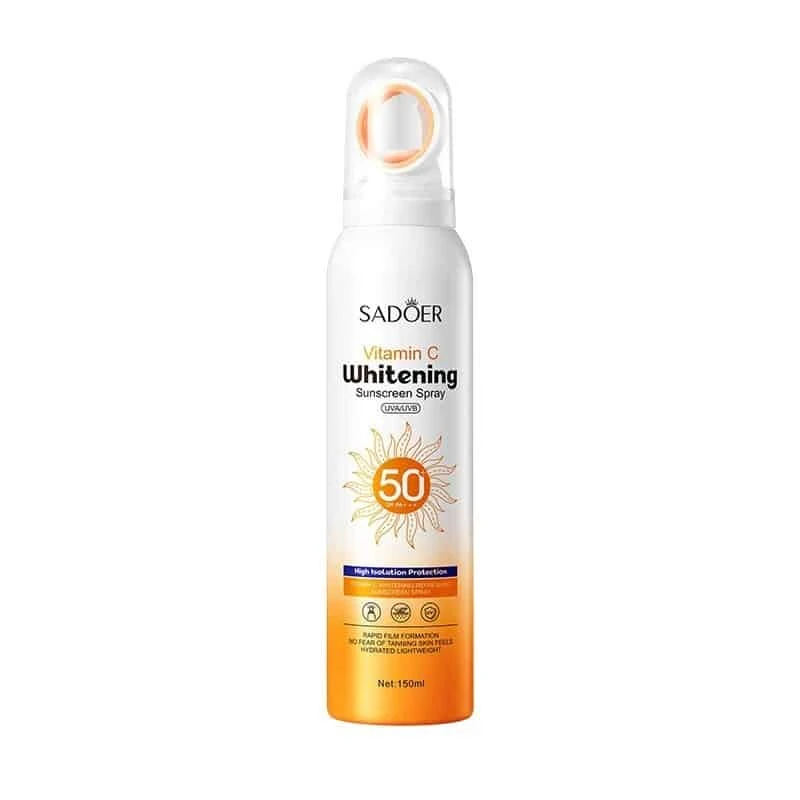 اسپری ضد آفتاب SADOER Vitamin C Whitening Sunscreen SPF 50 حجم ۱۵۰ میلی‌لیتر | محافظت بالا و بافت سبک