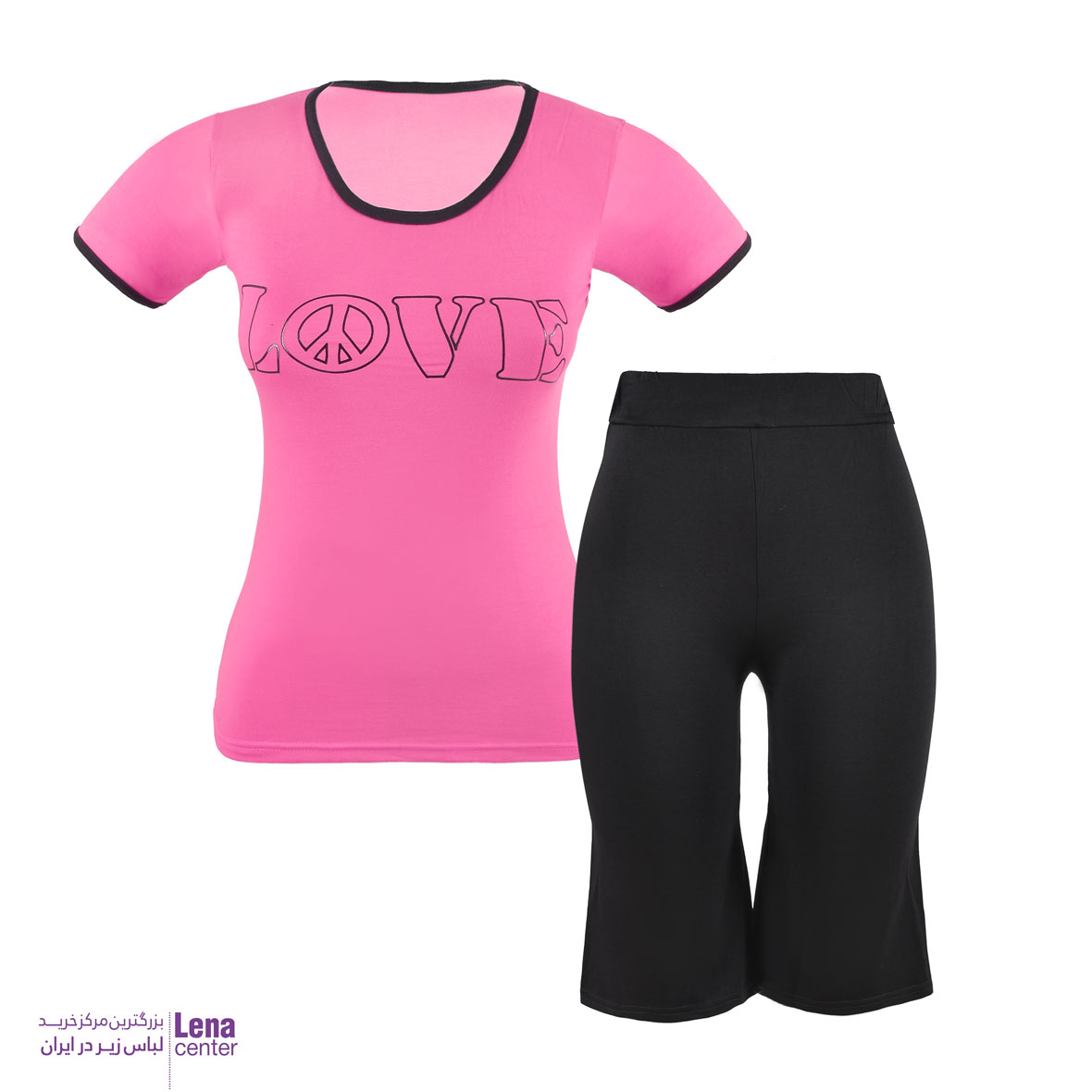 تیشرت و شلوارک زنانه ویسکوز LOVE