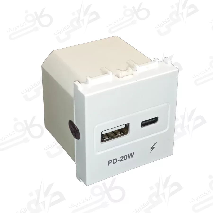 سیستما مکانیزم شارژر USB دو پورت M2 میانی سفید