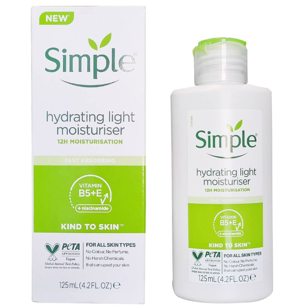 آبرسان سیمپل مدل hydrating light (انواع پوست) حجم 125 میلی لیتر