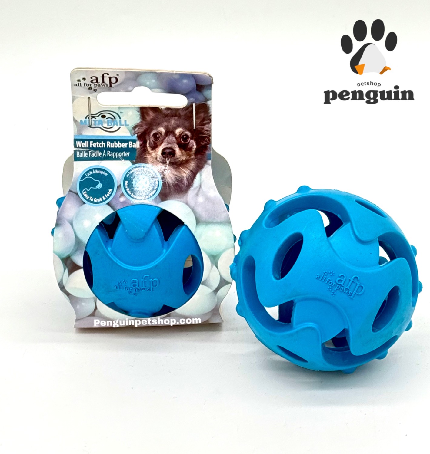 اسباب بازی سگ توپ مخزن دار ای اف پی Well fetch rubber ball