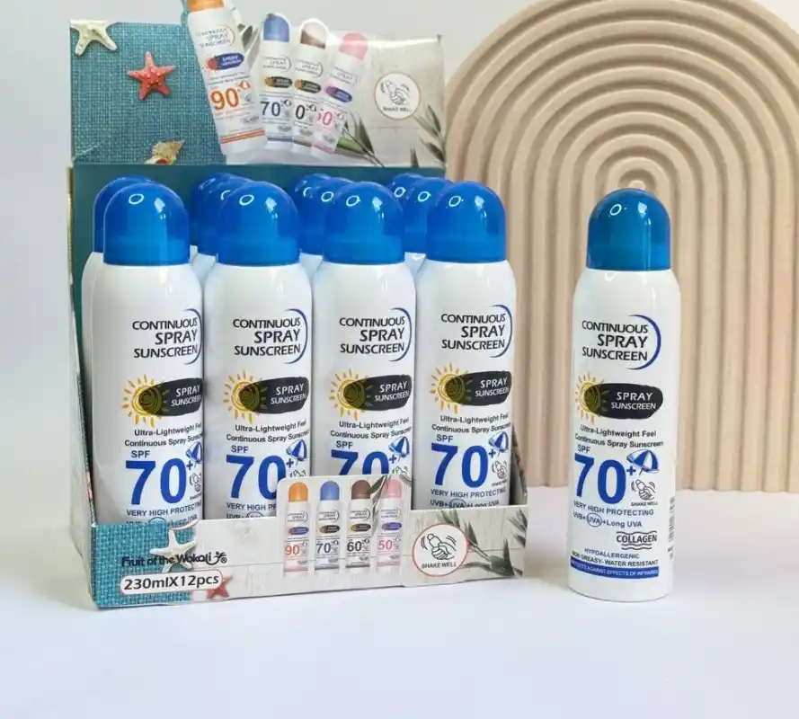 اسپری ضدآفتاب سفیدکننده SPF70 وکالی WOKALI