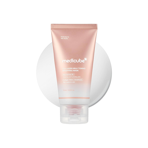 ماسک صورت روشن کننده حاوی گلوتاتیون و 5% نیاسینامید مدل collagen milk مدی کیوب 75 میلی لیتر