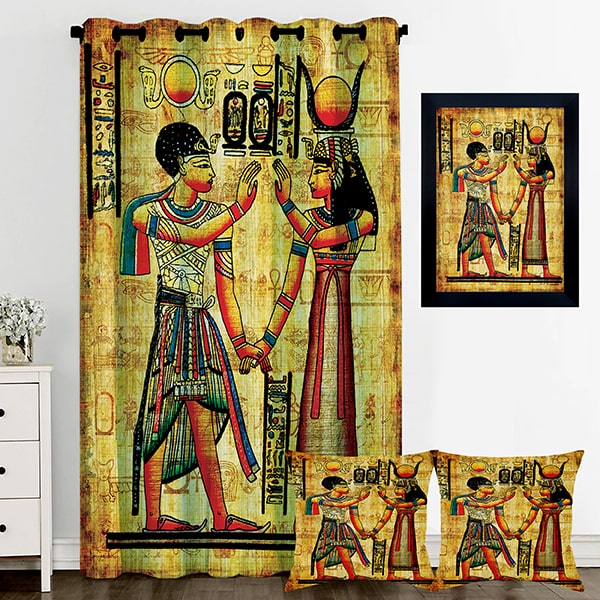 پرده رنس مدل S3-41110 به همراه تابلو و کوسن