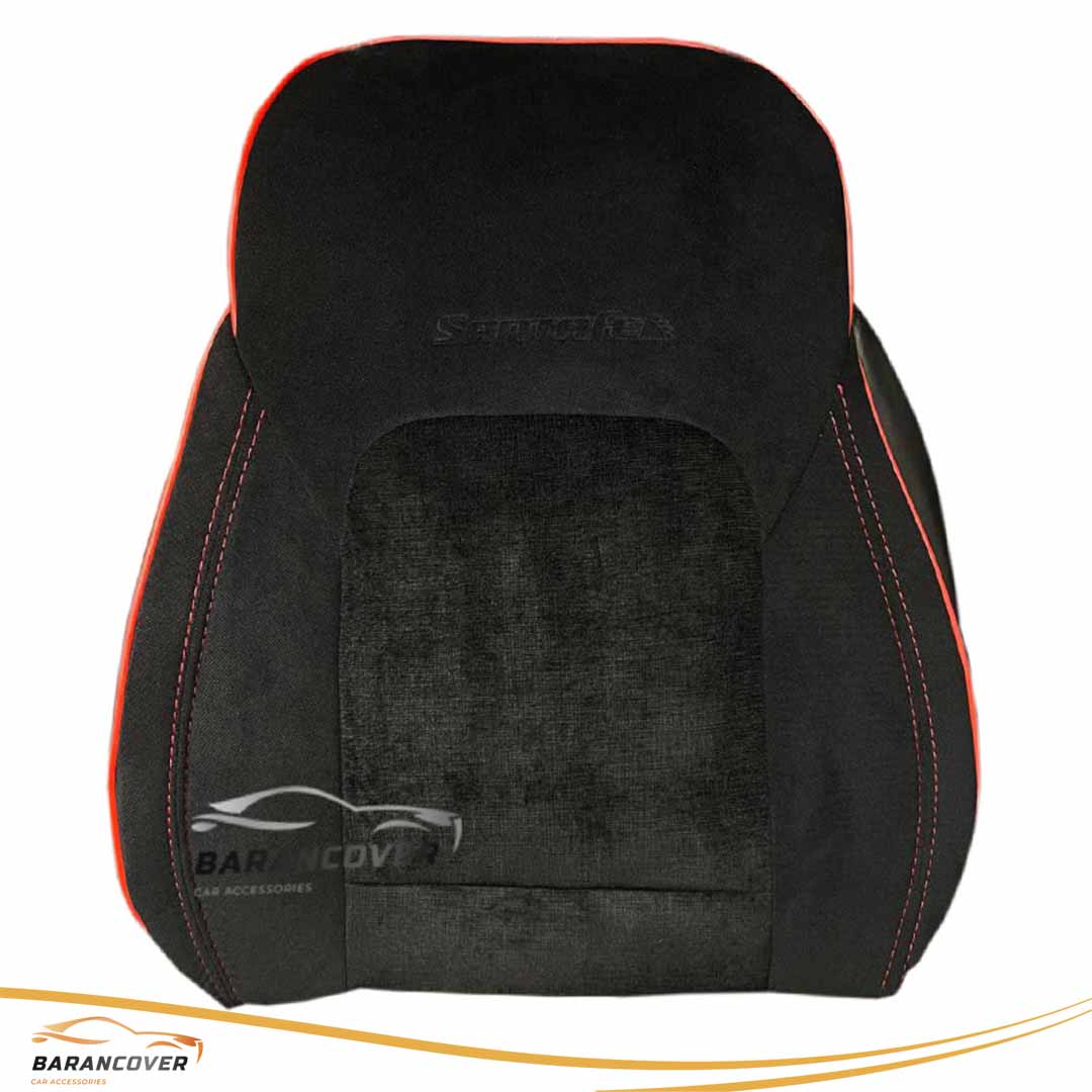 روکش صندلی هیوندای سانتافه نیو ix45 مخمل رنگ مشکی نوار قرمز
