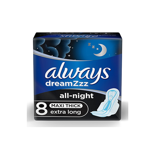 پد بهداشتی مدل شب dreamZzz all night برند آلویز دریمز 8 عددی
