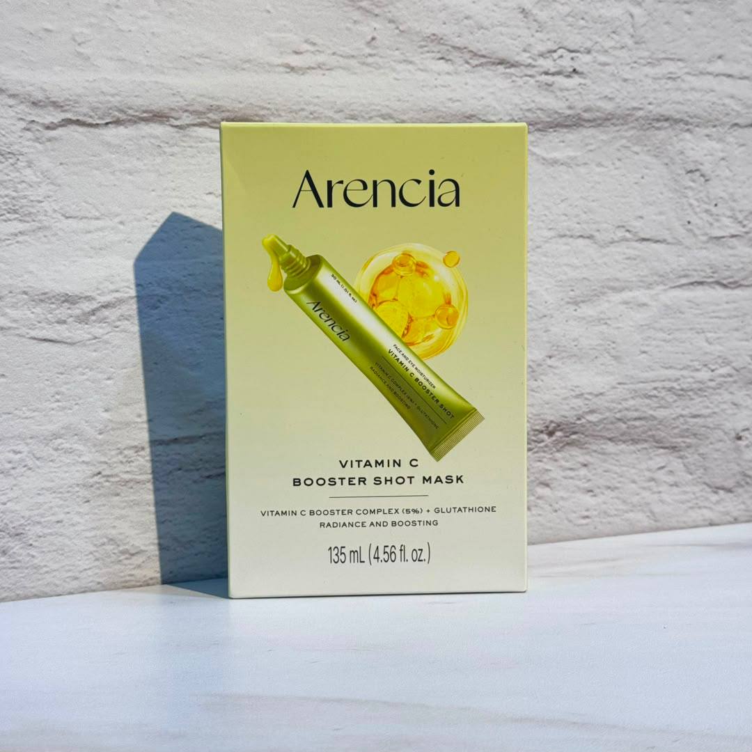 پک ماسک ورقه ای بوستر شات ویتامین سی آرنسیا روشن کننده قوی، آبرسان و درخشان کننده پوست Arencia Vitamin C Booster Shot Mask