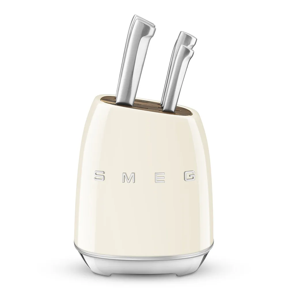 ست چاقو اسمگ کرم مدل KBSF01 | SMEG 7-Piece Knife Block Set KBSF01