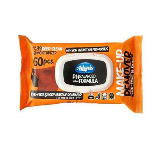 دستمال مرطوب آرایشی ( 60 برگی ) آدونیس