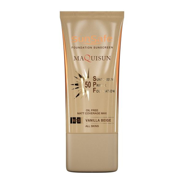 ضد آفتاب کرم پودری بژ وانیلی مکی سان SPF50 شماره N15 سان سیف
