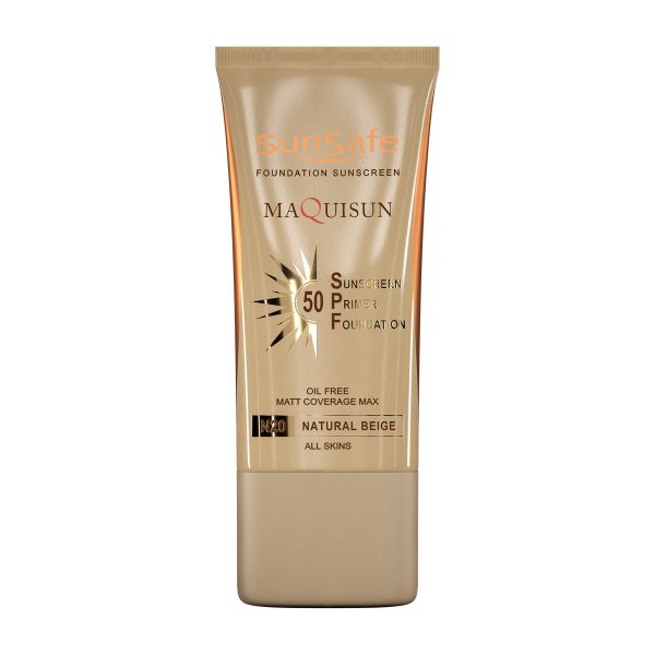 ضد آفتاب کرمپودری بژ طبیعی مکیسان SPF50 شماره N20 سان سیف