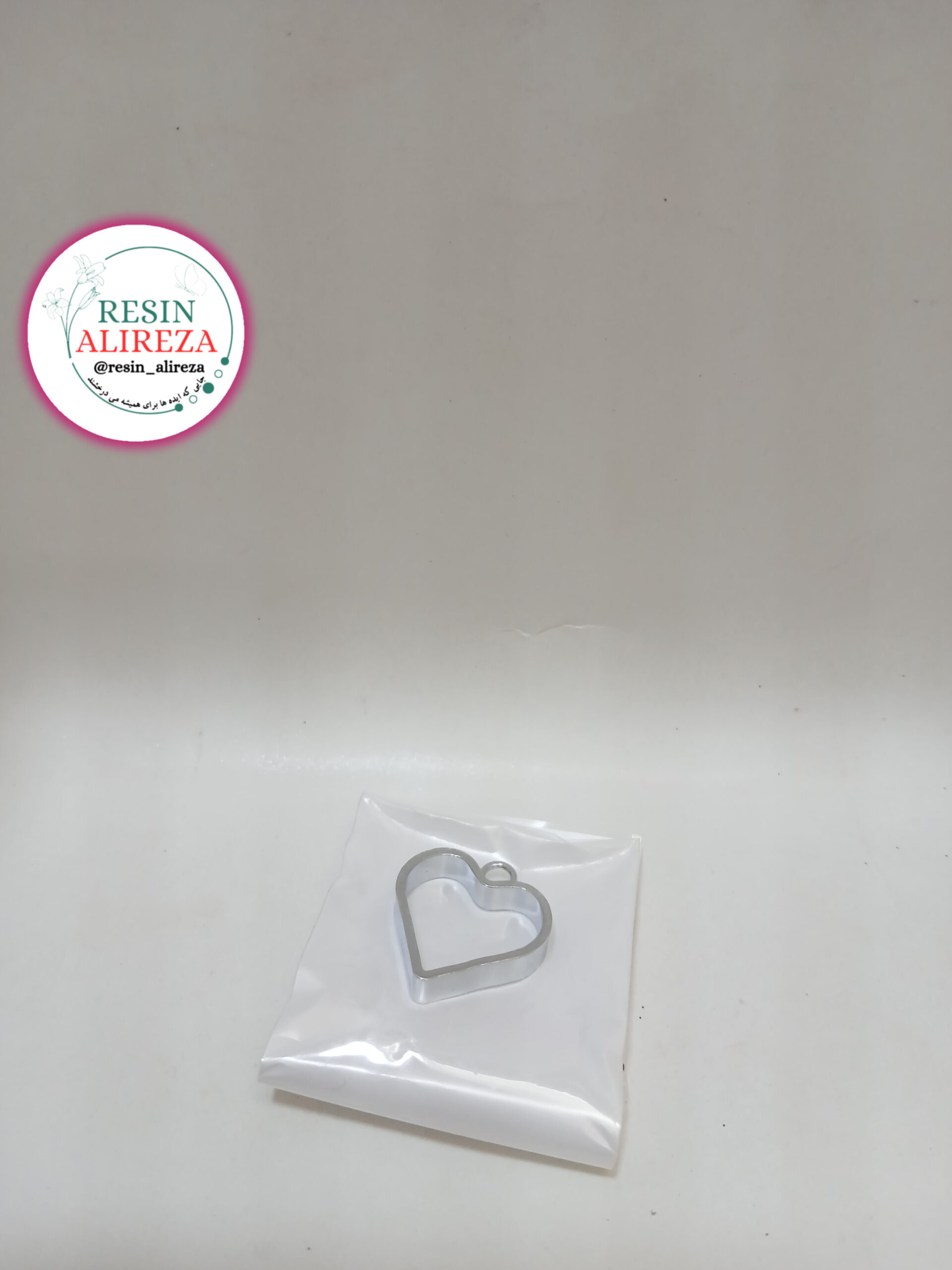 قاب گوشواره قلبی نقره ای 2.5 سانت